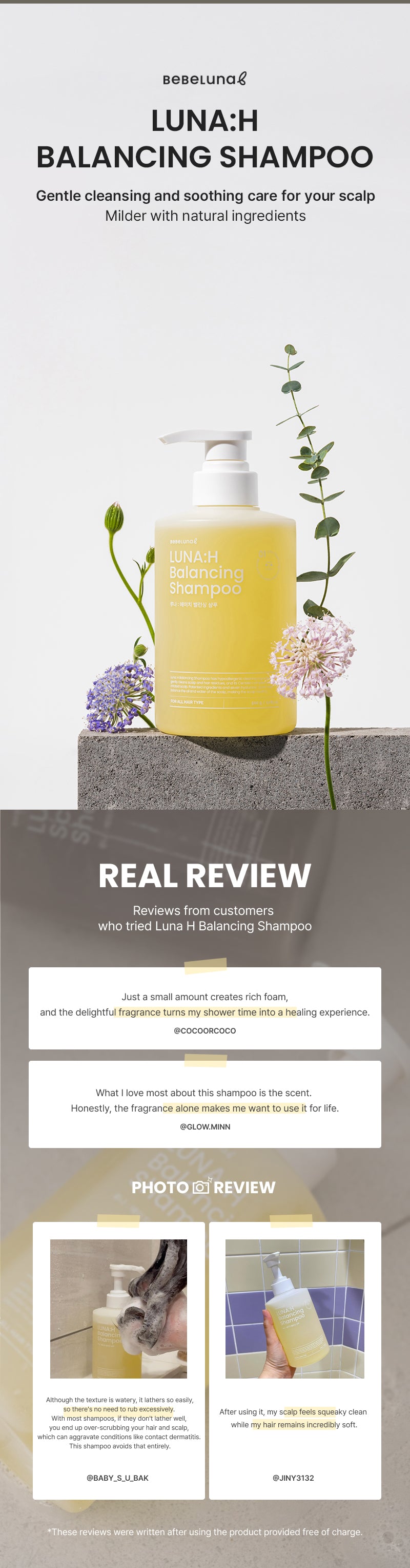 Luna:H Balancing Shampoo 500g
